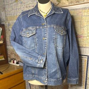 Embellished Ladies XL Denim Jeans Jacket